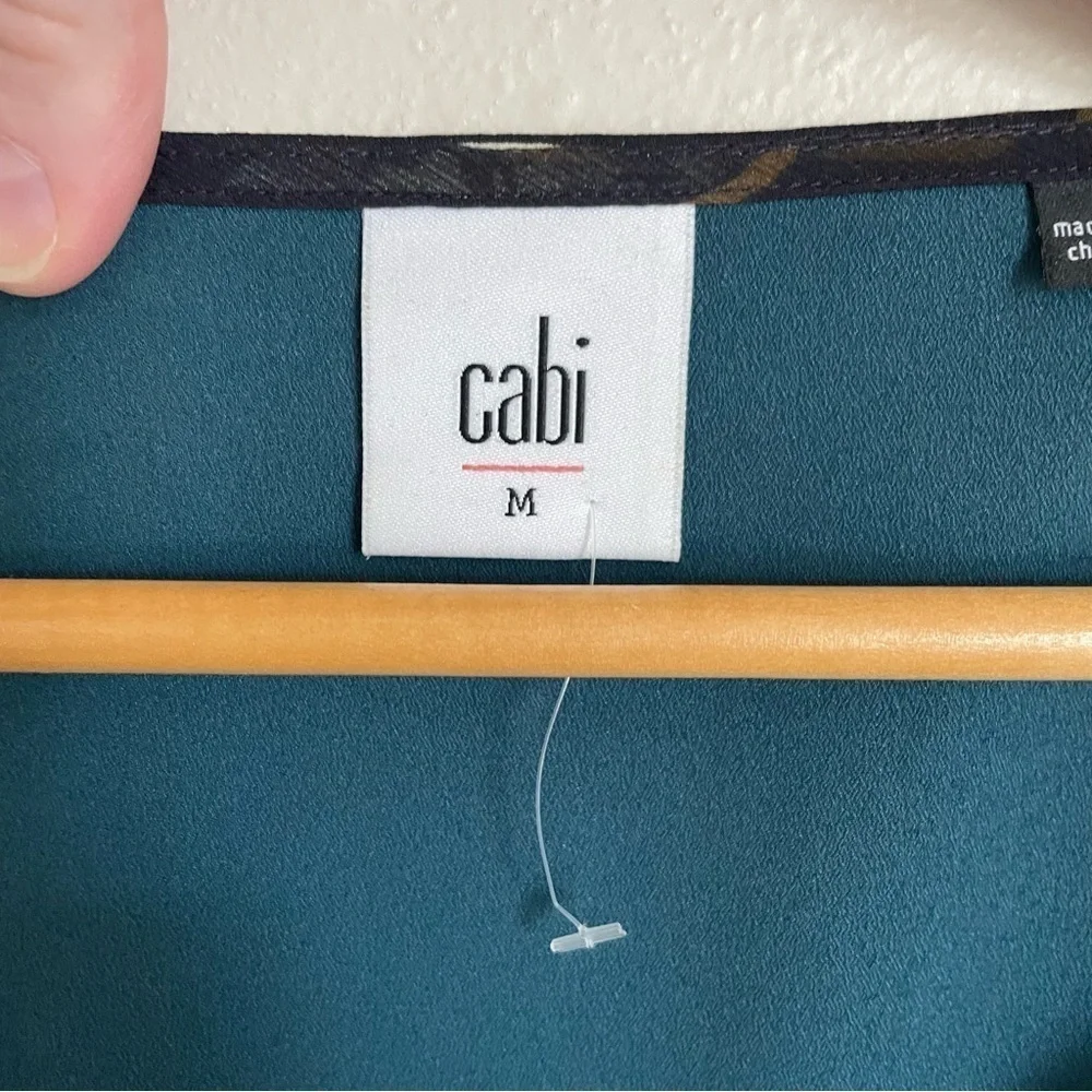 CAbi |โ Floral Blue & Tan Sheath Dress, medium - Picture 5 of 10